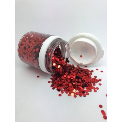 Glitter Mini Discs Red 25g